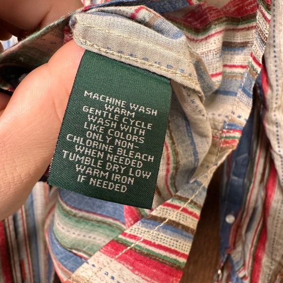 Ralph‎ Lauren Western Diamond Pearl Snap Button Navajo Large Aztec Indian Cowboy - Picture 6 of 8